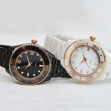 Factory Wholesale Luxury Lady's Ceramic Watch from China Supplier, 3ATM Waterproof